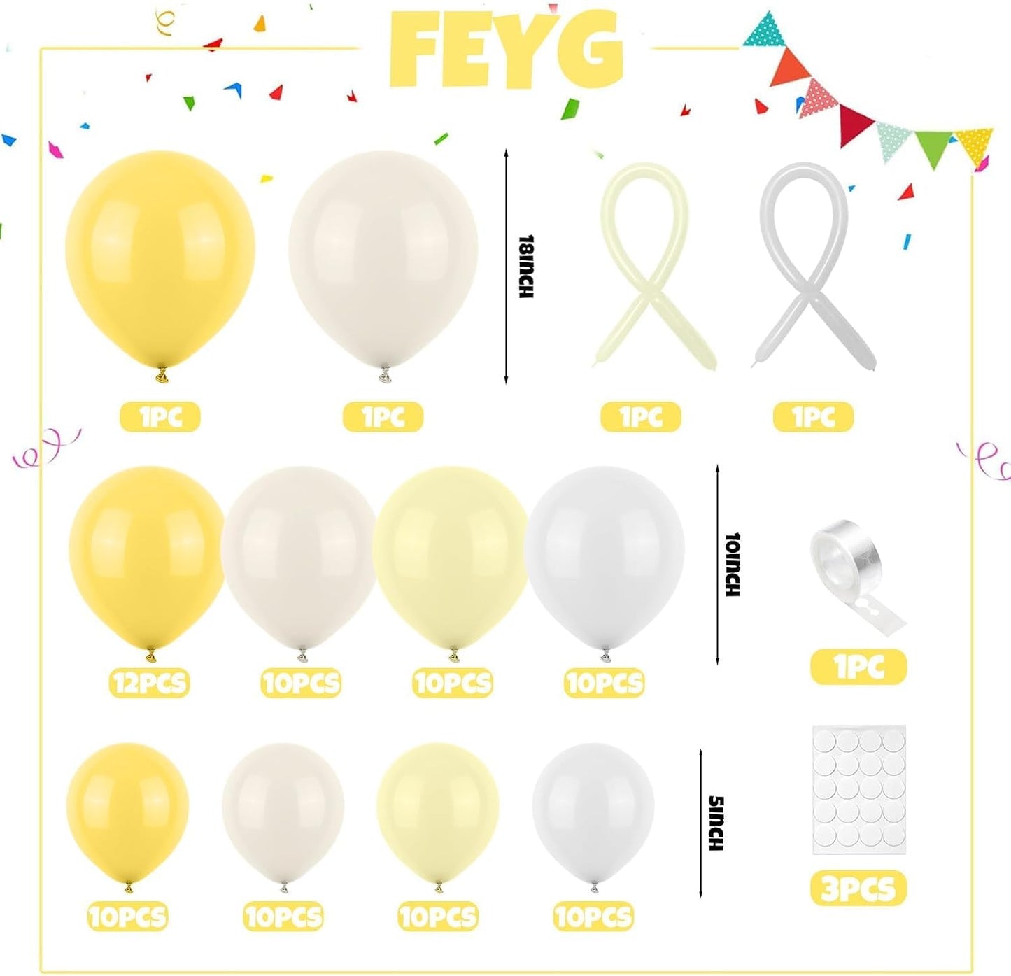 Mustard Yellow Bow Balloon Arch Kit, Sand White Pastel Yellow Balloon Garland Kit, Yellow White Latex Party Balloons for Bee Birthday Wedding Baby Shower Gender Reveal Boho Bee Party Decoration