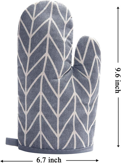 Oven Mitts and Potholders BBQ Gloves-Oven Mitts and Pot Holders with Recycled Infill Silicone Non-Slip Cooking Gloves for Cooking Baking Grilling (4-Piece Set,Yellow)