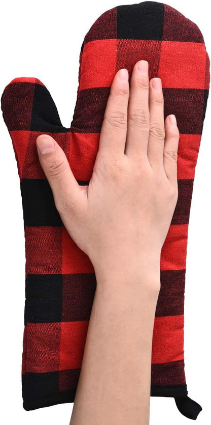 Oven Mitts and Potholders BBQ Gloves-Oven Mitts and Pot Holders with Recycled Infill Silicone Non-Slip Cooking Gloves for Cooking Baking Grilling (4-Piece Set,Yellow)