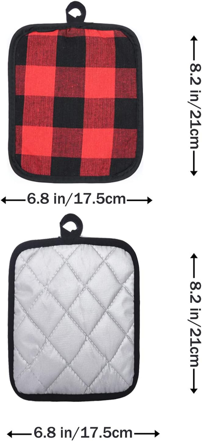 Oven Mitts and Potholders BBQ Gloves-Oven Mitts and Pot Holders with Recycled Infill Silicone Non-Slip Cooking Gloves for Cooking Baking Grilling (4-Piece Set,Yellow)