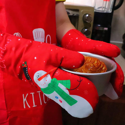 Oven Mitts and Potholders BBQ Gloves-Oven Mitts and Pot Holders with Recycled Infill Silicone Non-Slip Cooking Gloves for Cooking Baking Grilling (4-Piece Set,Yellow)