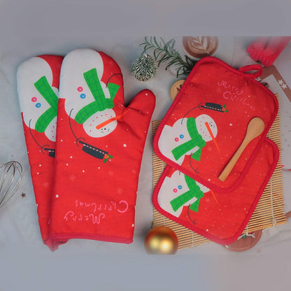 Oven Mitts and Potholders BBQ Gloves-Oven Mitts and Pot Holders with Recycled Infill Silicone Non-Slip Cooking Gloves for Cooking Baking Grilling (4-Piece Set,Yellow)