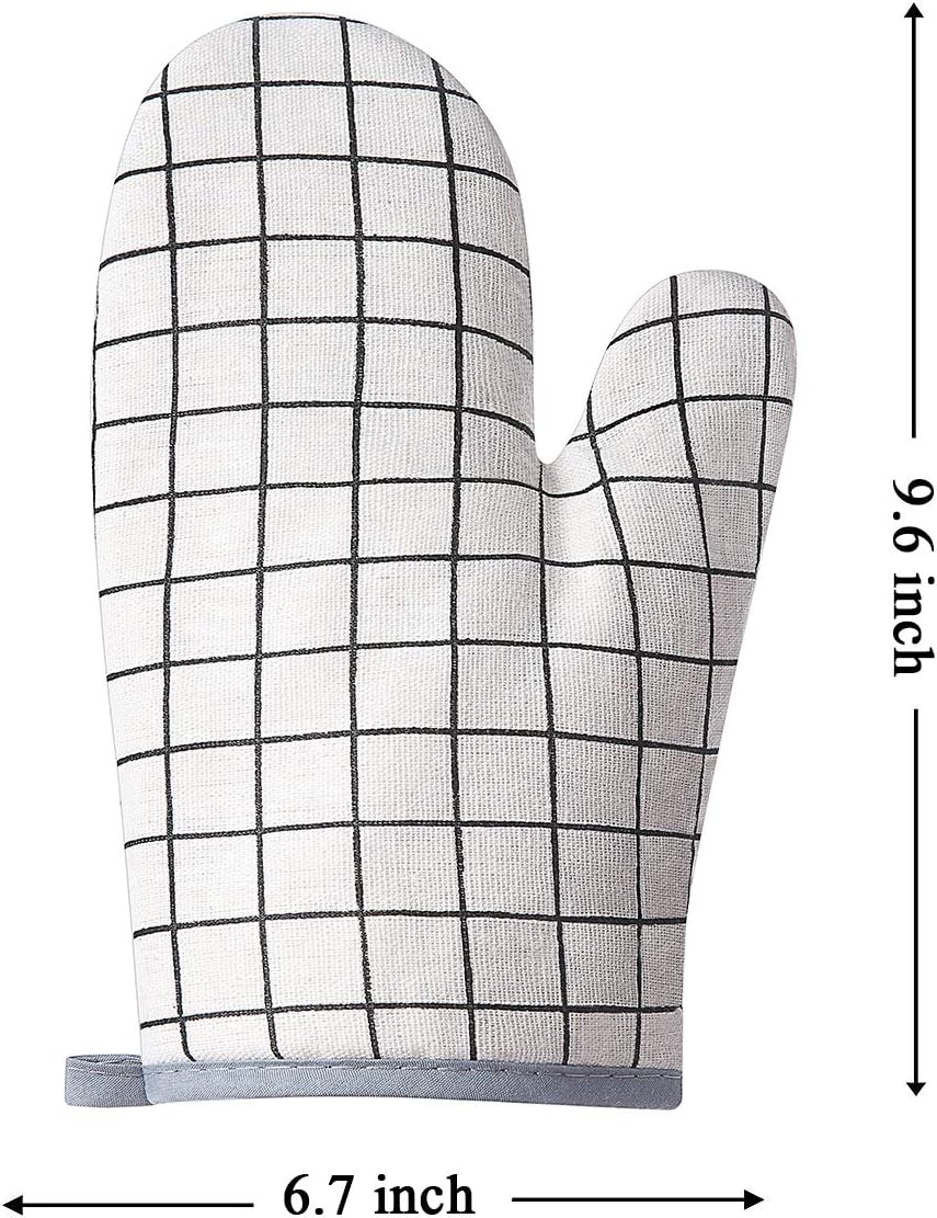 Oven Mitts and Potholders BBQ Gloves-Oven Mitts and Pot Holders with Recycled Infill Silicone Non-Slip Cooking Gloves for Cooking Baking Grilling (4-Piece Set,Yellow)