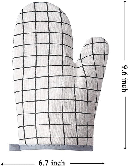 Oven Mitts and Potholders BBQ Gloves-Oven Mitts and Pot Holders with Recycled Infill Silicone Non-Slip Cooking Gloves for Cooking Baking Grilling (4-Piece Set,Yellow)