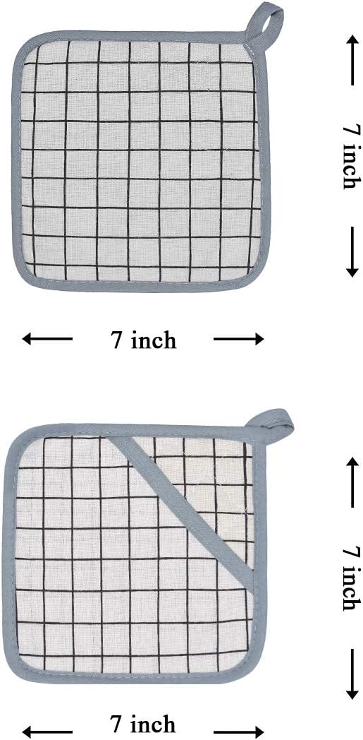 Oven Mitts and Potholders BBQ Gloves-Oven Mitts and Pot Holders with Recycled Infill Silicone Non-Slip Cooking Gloves for Cooking Baking Grilling (4-Piece Set,Yellow)