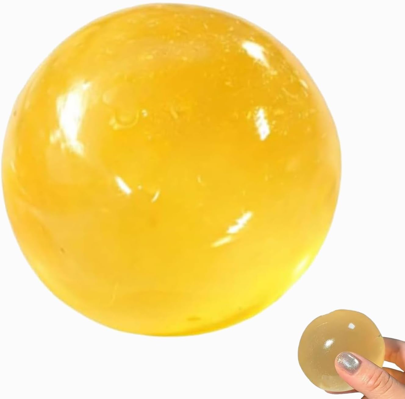 Coconut Oil Squishy Toys, Slow Rising Stress Ball Ice Cube Shape, Soft Squeeze Toy for Anxiety Relief, Reusable Sensory Fidget Pack (Yellow)