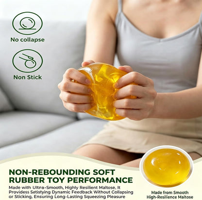 Coconut Oil Squishy Toys, Slow Rising Stress Ball Ice Cube Shape, Soft Squeeze Toy for Anxiety Relief, Reusable Sensory Fidget Pack (Yellow)
