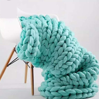 Handmade Chunky Knitted Blanket Yellow, Chunky Knit Blankets Soft Stylish & Cosy Beautiful Home Decor Cozy Throw Blankets, Couch, Bed, Chair, Sofa, Gift-20x20inch