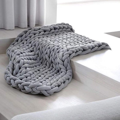 Handmade Chunky Knitted Blanket Yellow, Chunky Knit Blankets Soft Stylish & Cosy Beautiful Home Decor Cozy Throw Blankets, Couch, Bed, Chair, Sofa, Gift-20x20inch
