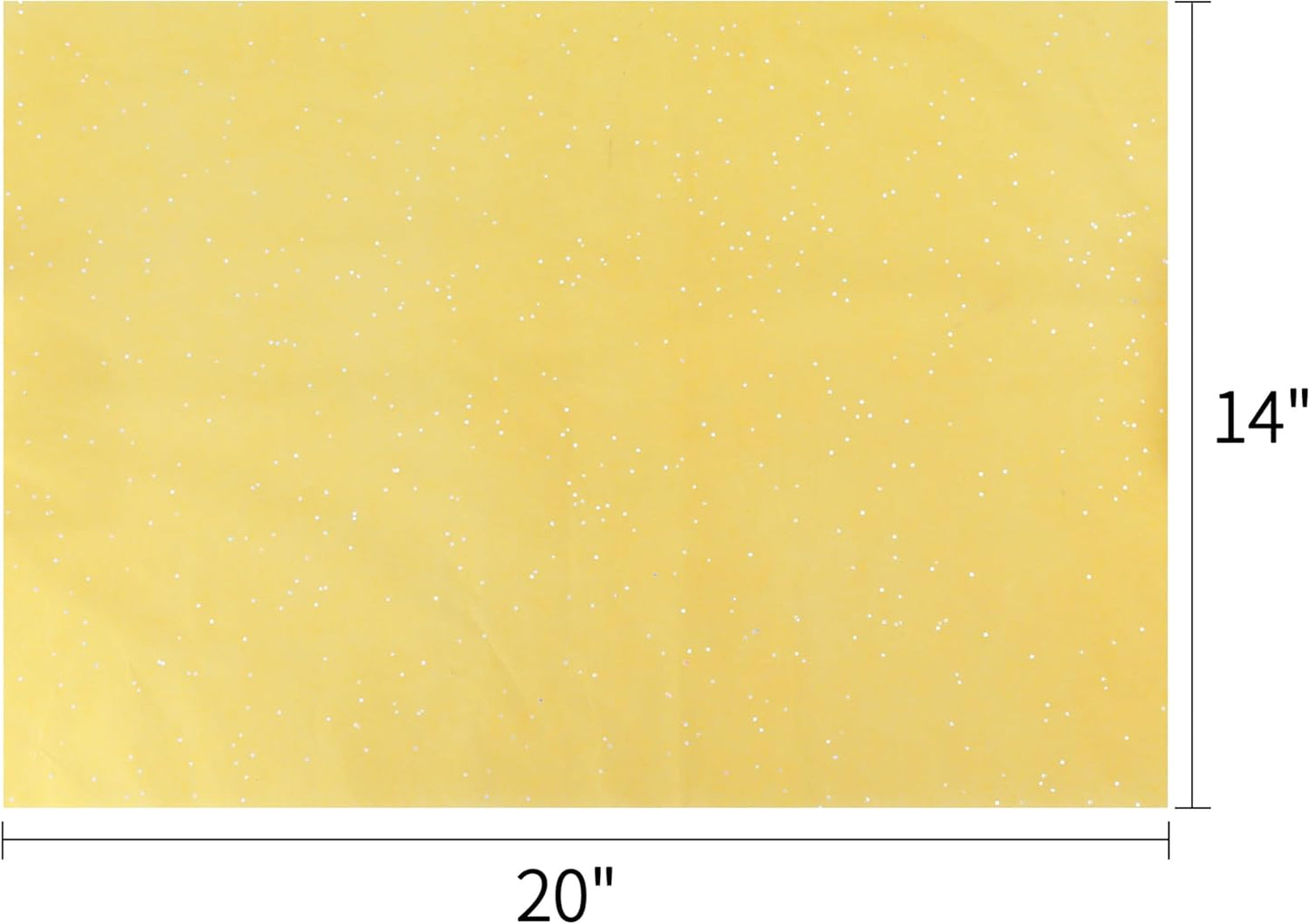 120 Sheets 20"x14" Yellow Tissue Paper for Gift Bags Packaging Glitter Art Tissue Paper for Crafts
