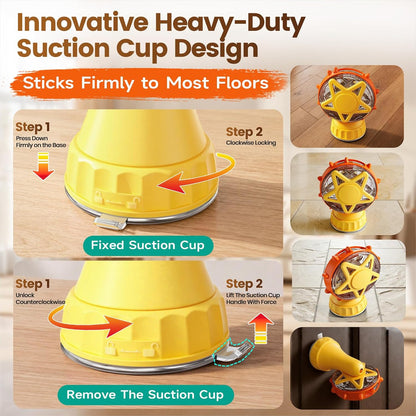 2in-1 Cat Slow Feeder and Interactive Cat Puzzle Toy,Ferris Wheel Treat Dispenser with Strong Suction Cup Base and Adjustable Food Leakage Holes,Food-Grade BPA-Free PP Cat Toys (Yellow)