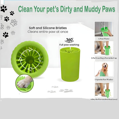 9PC Dog Grooming Kit for Bathing, Dog Paw Cleaner, Shampoo Dispenser Brush, Bath Scrubber & Massage Brush, Washing Gloves, Toothbrush Set, Complete Pet Bath Supplies for Dogs & Cats