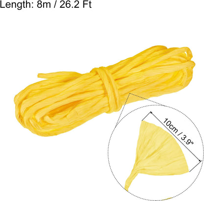 Raffia Paper Craft Rope Packing 8.7 Yards Handmade Twisted Paper Craft String/Cord for DIY Decoration Gift Packaging Lemon Yellow