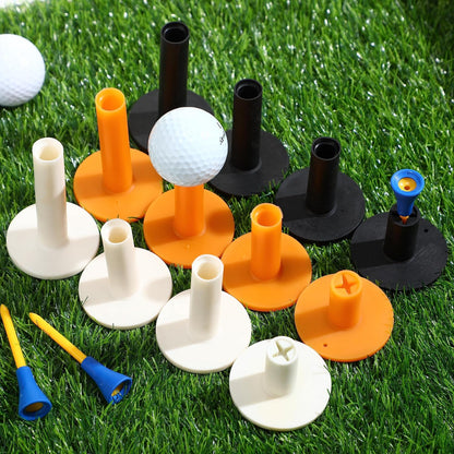 18 Pieces Rubber Golf Tees for Mats Golf Rubber Tees for Practice Artificial Turf Mat 4 Mixed Size Tee Holder for Indoor and Outdoor Driving Range Simulator