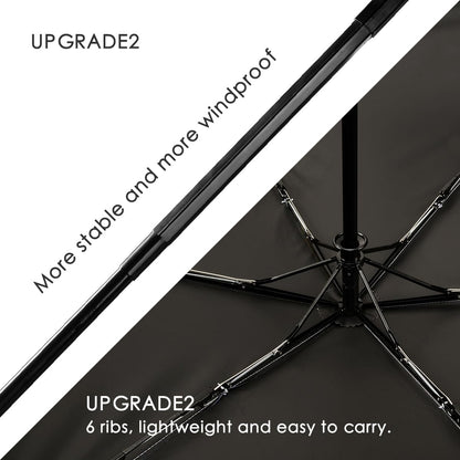 Windproof Automatic Compact Umbrella Western Cat Black | Automatic Open Umbrella Compact for Rain and Sun Rust-proof Fits in Purse or Backpack Strong UV Protection