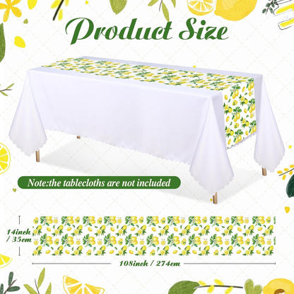 6 Pcs Capri Lemon Party Table Runners Italian Tile Lemon Tablecloth 14 x 108 Inches Disposable Plastic Table Runner for Summer Wedding Lemonade Birthday Party Supplies Home Decor(Classic)
