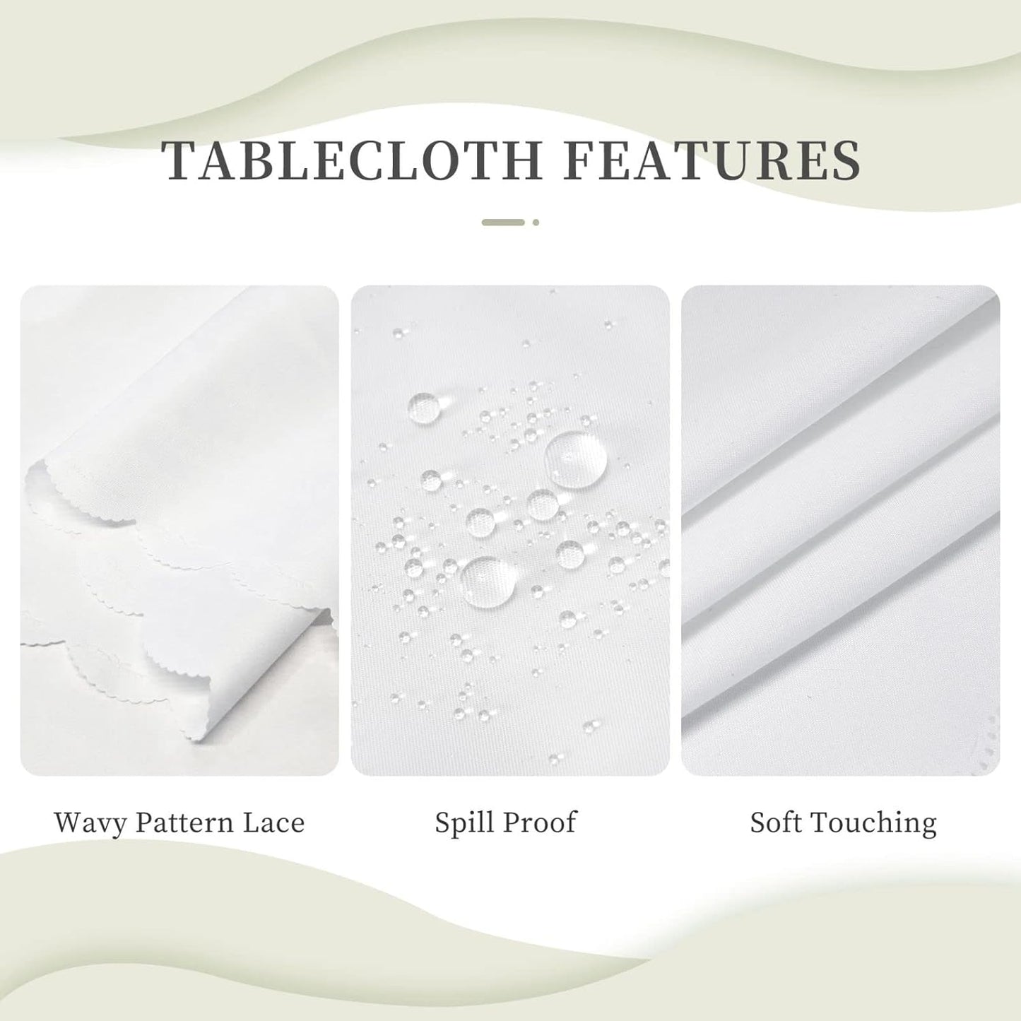 Lemons And Blue Tiles Tablecloth 54x72 Inches, Yellow Lemon Rectangular Polyester Table Cover with Wave Lace, Washable Dining Table Cloth for Kitchen, Party, Outdoor