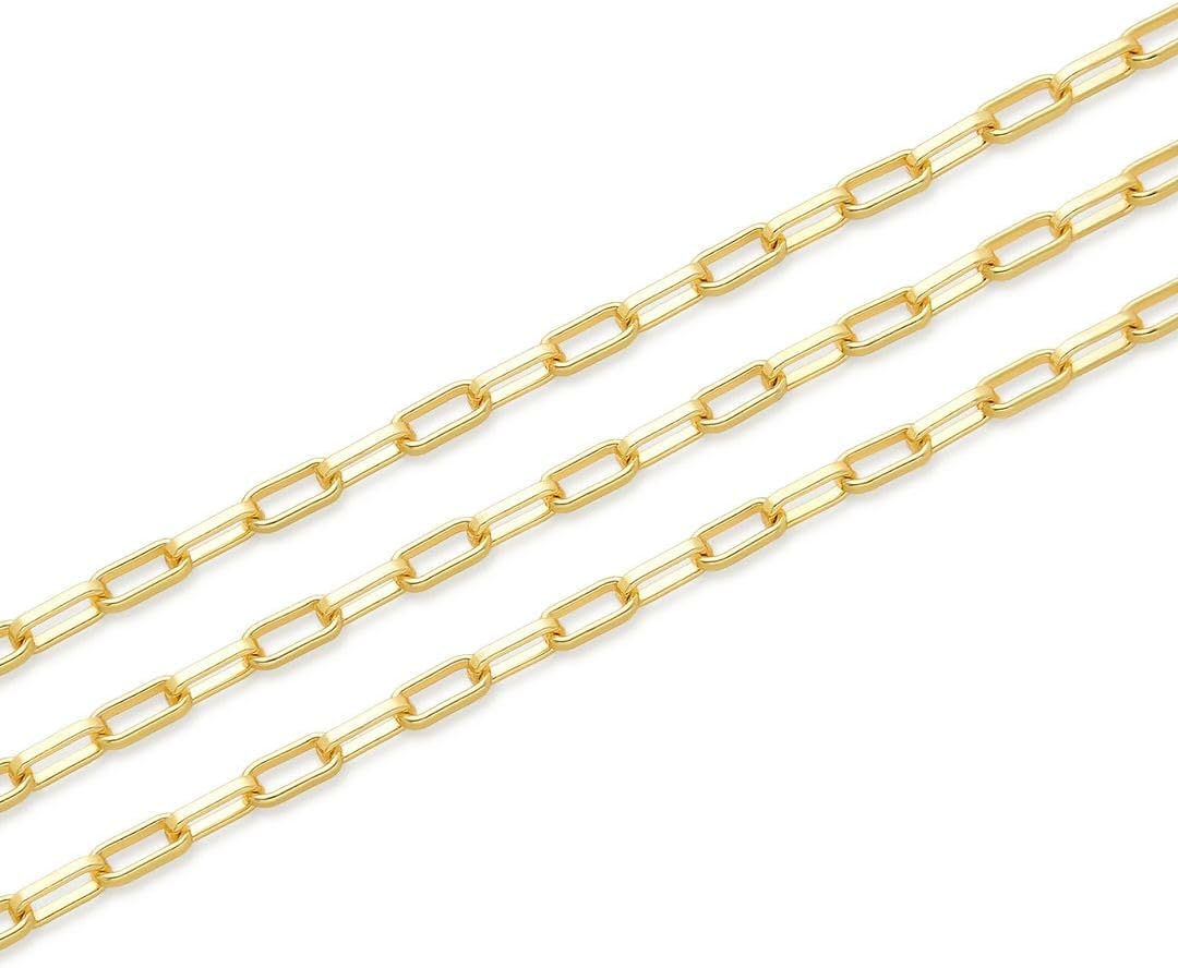 Adabele 16.5 Feet Tarnish Resistant Paperclip Cable Chain Link 9.6x3.5mm | Large Thick 18K Yellow Gold Plated Bulk Solid Copper Open Link Chains for Craft Jewelry Making