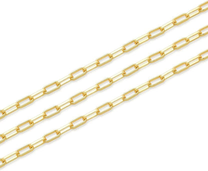 Adabele 16.5 Feet Tarnish Resistant Paperclip Cable Chain Link 9.6x3.5mm | Large Thick 18K Yellow Gold Plated Bulk Solid Copper Open Link Chains for Craft Jewelry Making