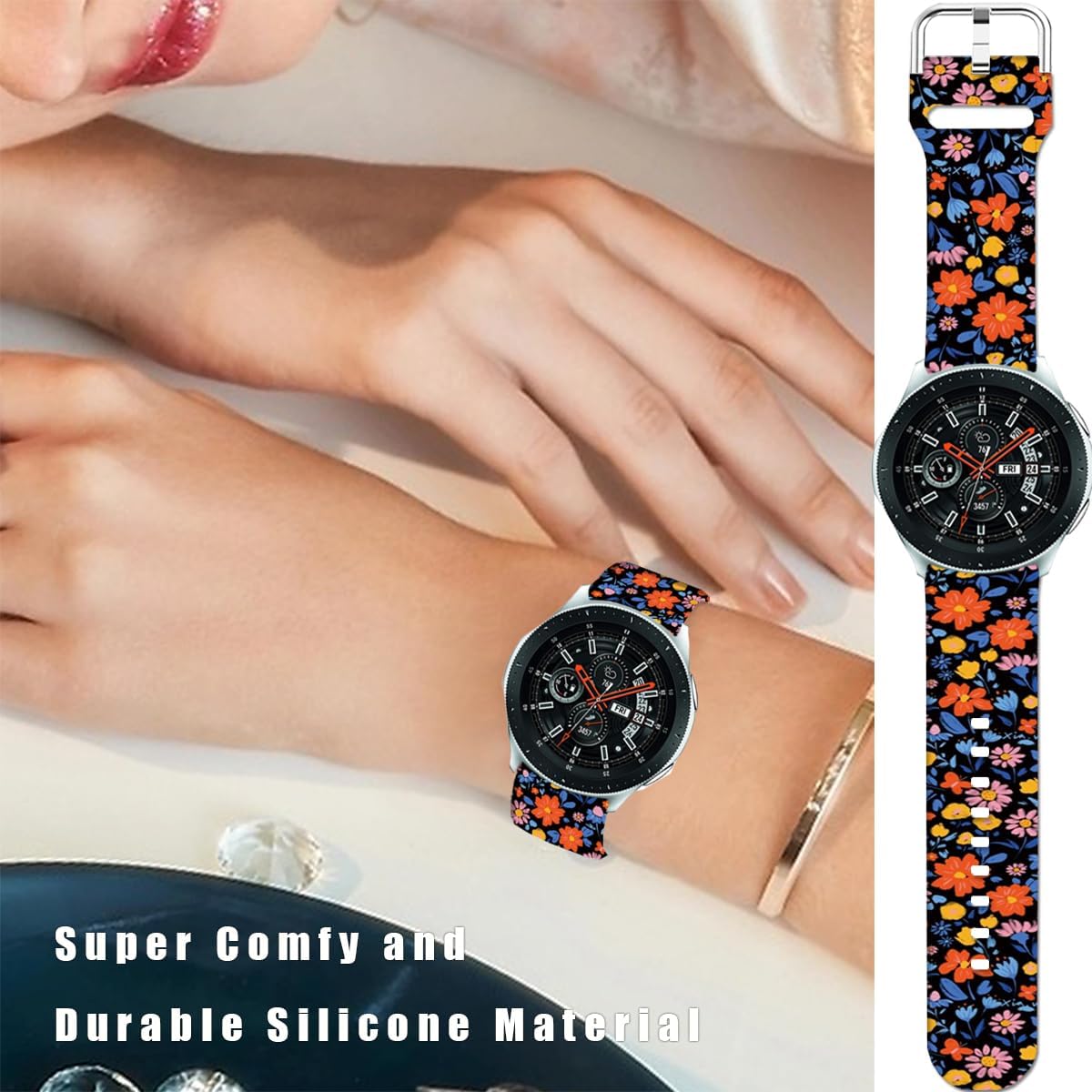 Cartoon Watch Bands Compatible with Samsung Galaxy Watch 46mm/ Galaxy Watch 3 45mm/Samsung Gear S3 Frontier/Classic Strap,Soft Silicone 22mm Replacement Wristband Sport Strap for Men Women.