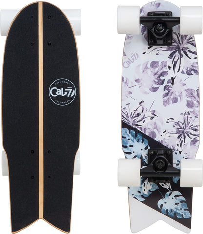 Fishtail Deck 22-inch Mini Cruiser Skateboard