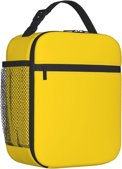 Yellow Lunch Box Insulated Lunch Bag for Women Men Reusable Leakproof Lunchbox Portable Tote Cooler Thermal for Office Work Picnic Travel