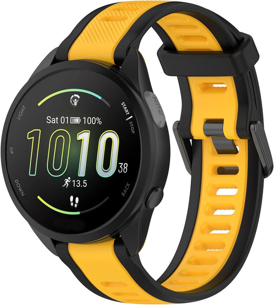 for Garmin Forerunner 165 Watch Band, Silicone Replacement Bands for Garmin Forerunner 55 165 168 245 570 645 /Vivoactive 6 5 3 Music Smartwatch