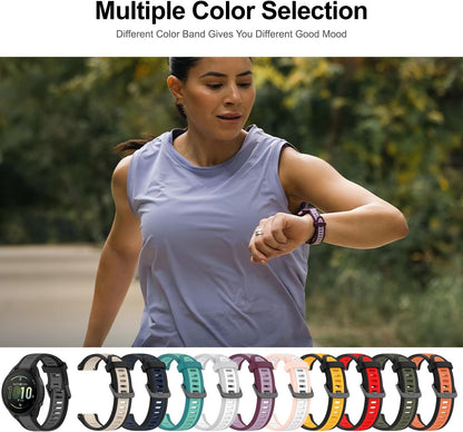 for Garmin Forerunner 165 Watch Band, Silicone Replacement Bands for Garmin Forerunner 55 165 168 245 570 645 /Vivoactive 6 5 3 Music Smartwatch