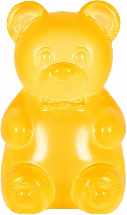 Bear Squishy Toy for Kids Ages 3+ & Adults, Slow Rising Gummy Bear Squeeze Toy, Soft High-Density Foam Sensory Bear for Desk, Classroom, Home & Office(Yellow)