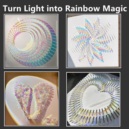 100-Pack Mini Rainbow Holographic Acrylic Squares 3/4" x 3/4" x 1/8" — Double-Sided Holo Plexiglass Tiles for DIY Crafts, Mosaic Art, Light & Shadow Projects, Resin, Jewelry (1.18x1.18in(100pcs))