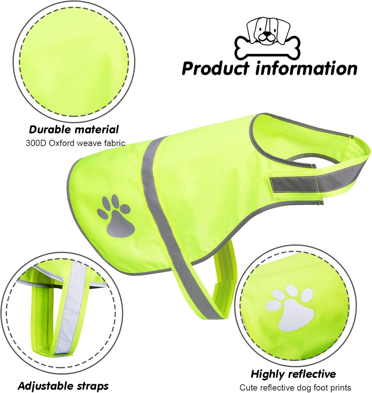 2 Pieces Dog Reflective Vest Adjustable Dog Safety Service Vest Pet High Visibility Apparel Pet Jacket Clothes Safeguard for Hunting Outdoor Walking Night(S,Blaze Orange, Fluorescent Yellow)