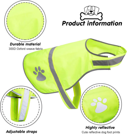 2 Pieces Dog Reflective Vest Adjustable Dog Safety Service Vest Pet High Visibility Apparel Pet Jacket Clothes Safeguard for Hunting Outdoor Walking Night(S,Blaze Orange, Fluorescent Yellow)