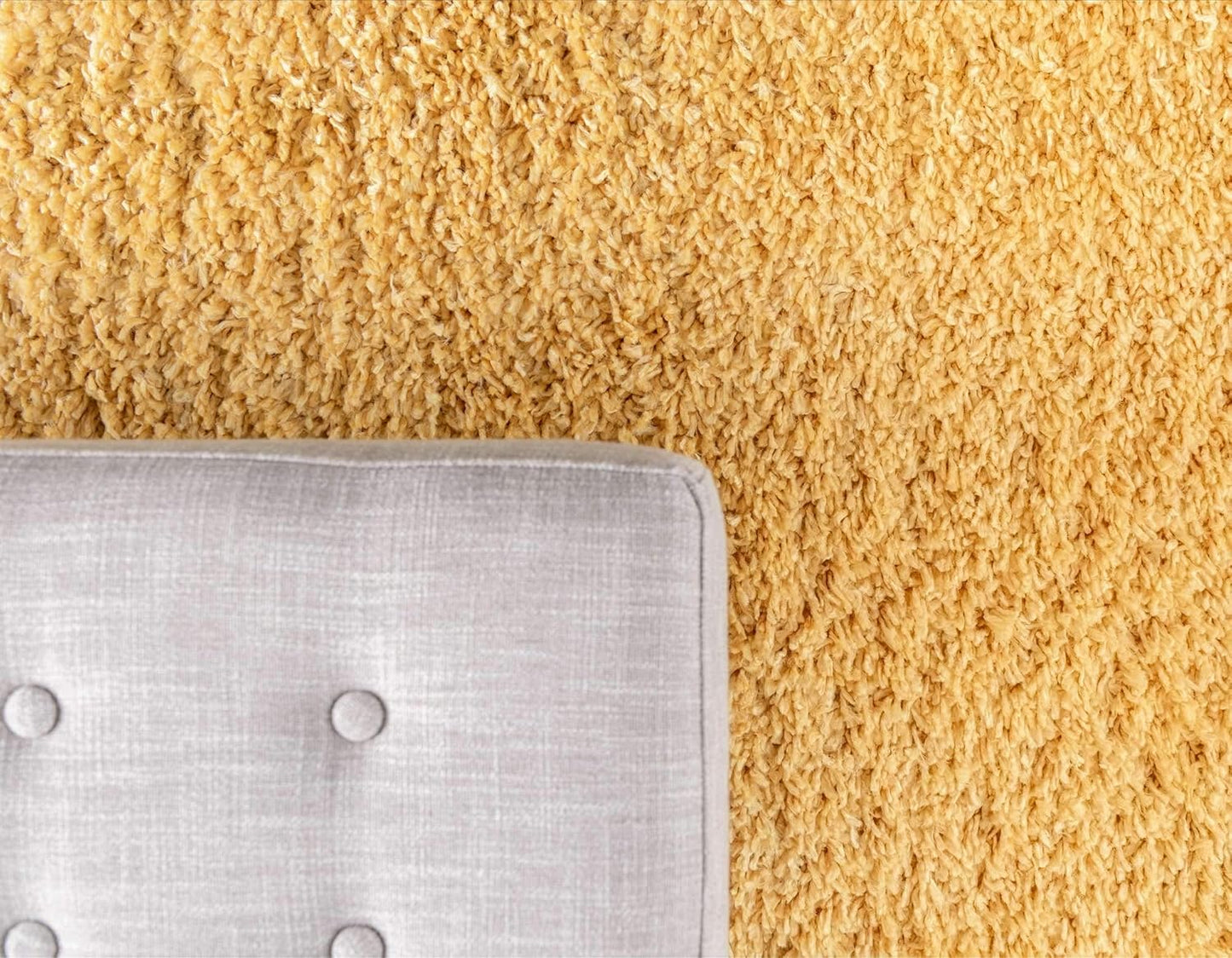 Davos Shag Collection Area Rug - Solid (5' 3" Round, Sun Yellow)
