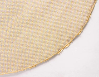 Davos Shag Collection Area Rug - Solid (5' 3" Round, Sun Yellow)
