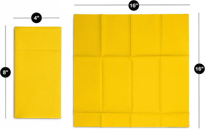 50-Pack Disposable Linen-Feel Dinner Napkins with Built-in Flatware Pocket, YELLOW Prefolded Cloth Like Paper Napkins For Dinner, Wedding Or Party [Silverware NOT Included]