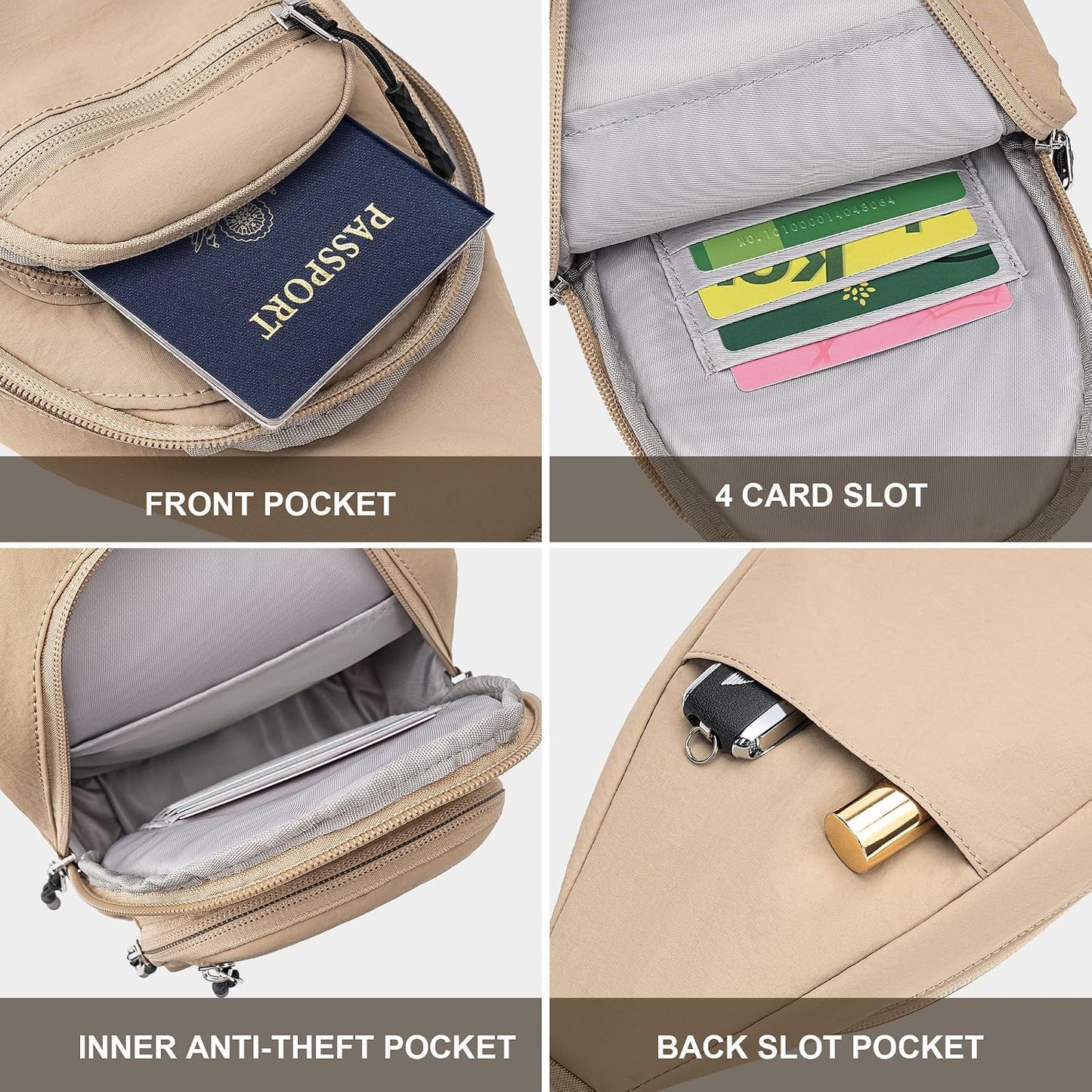 Small Sling Bag for Women Man Crossbody Chest Bag Lightweight Purse for Travel, Daily Use, and Outdoors