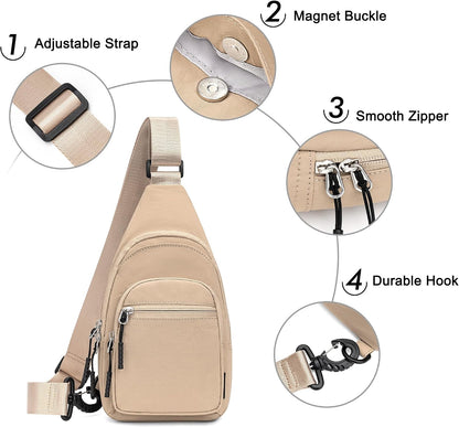 Small Sling Bag for Women Man Crossbody Chest Bag Lightweight Purse for Travel, Daily Use, and Outdoors