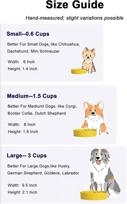 Ceramic Slow Feeder Dog Bowls Small Breed, 0.6 Cups Dog Food Dish for Fast Eaters, Puzzle Bowl for Small Dogs and Cats, Star Yellow