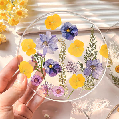 50Pcs Pressed Pansy Violet Flowers Real Dried for Resin Molds, Mixed Dry Flowers for Jewelry Candles Making, Scrapbooking Crafts, DIY Soap, Wedding Decoration Nails Decor (Yellow)