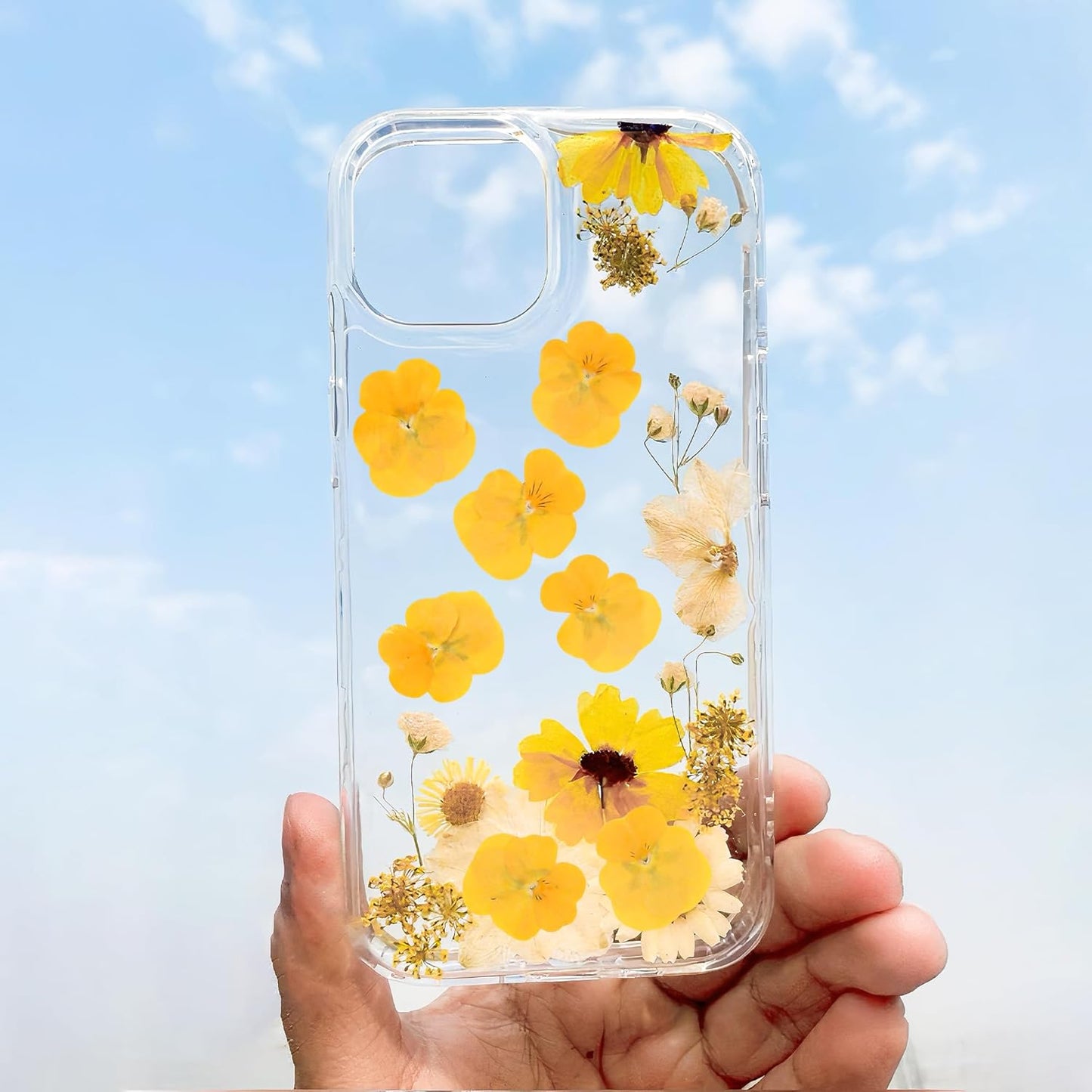 50Pcs Pressed Pansy Violet Flowers Real Dried for Resin Molds, Mixed Dry Flowers for Jewelry Candles Making, Scrapbooking Crafts, DIY Soap, Wedding Decoration Nails Decor (Yellow)