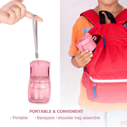 Portable Dog Water Bottle, Foldable Dog Water Bottle Leak Proof Dispenser for Puppy Small Medium Large Dogs, Pet Drink Cup for Walking Hiking Traveling(Pink,12oz)