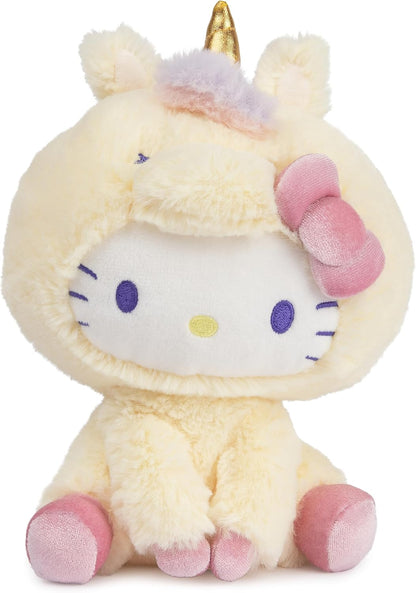 Sanrio Hello Kitty 6" Plush Toy with Yellow Unicorn Outfit; Ages 1+ | Promotes Exciting Character Roleplay, Early Sensory Discovery, and Creative Pop Culture and Fantasy Storytelling