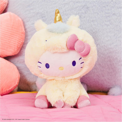 Sanrio Hello Kitty 6" Plush Toy with Yellow Unicorn Outfit; Ages 1+ | Promotes Exciting Character Roleplay, Early Sensory Discovery, and Creative Pop Culture and Fantasy Storytelling