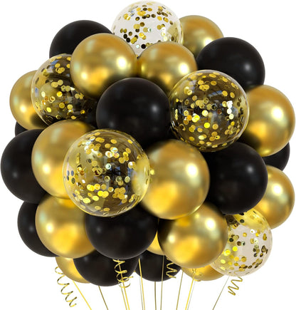 12 inches Yellow White Gold Confetti Balloons 60 Pack Pastel Yellow White Party Balloon for Sunflower Honeybee Theme Birthday Baby Shower Party Supplies