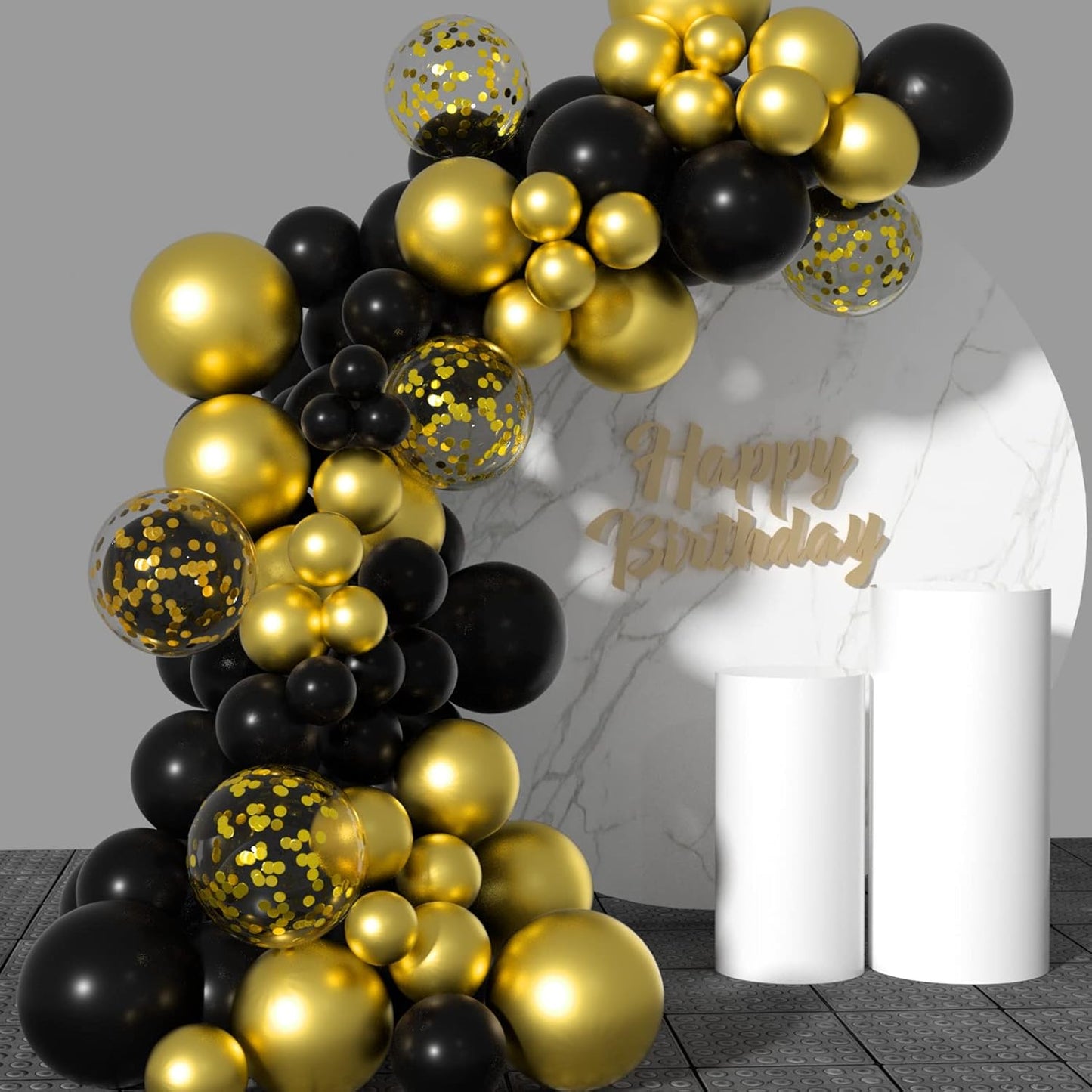 12 inches Yellow White Gold Confetti Balloons 60 Pack Pastel Yellow White Party Balloon for Sunflower Honeybee Theme Birthday Baby Shower Party Supplies