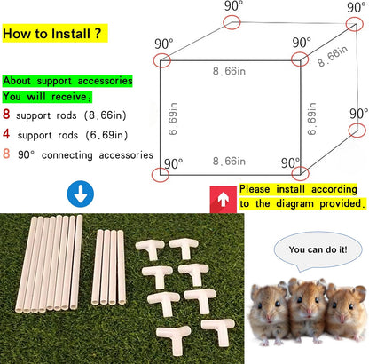 Guinea Pig Bed Hideout XXS Rabbit Rat Pet Sleeping House Cave Bunk Bed Double Hammock Guinea Pig Bed Washable Waterproof (Yellow)