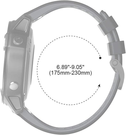 for Fenix 6/7/5/8 47mm Watch Band, 22mm Silicone Soft Band Replacement for Fenix 6 Pro/5 Plus/7 Pro Smartwatch(Black-Yellow)