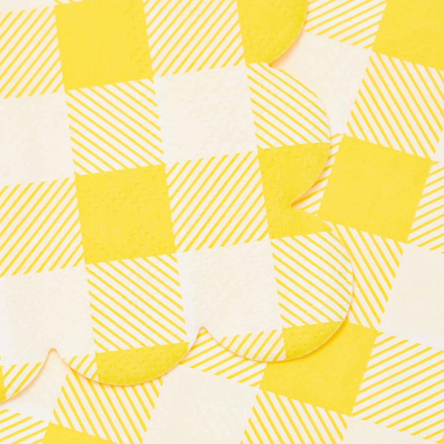 Yellow Plaid Paper Napkins for Birthday Party, Wedding - 6.5 x 6.5 Inch - 100 Pack - Yellow Disposable Checked Napkins