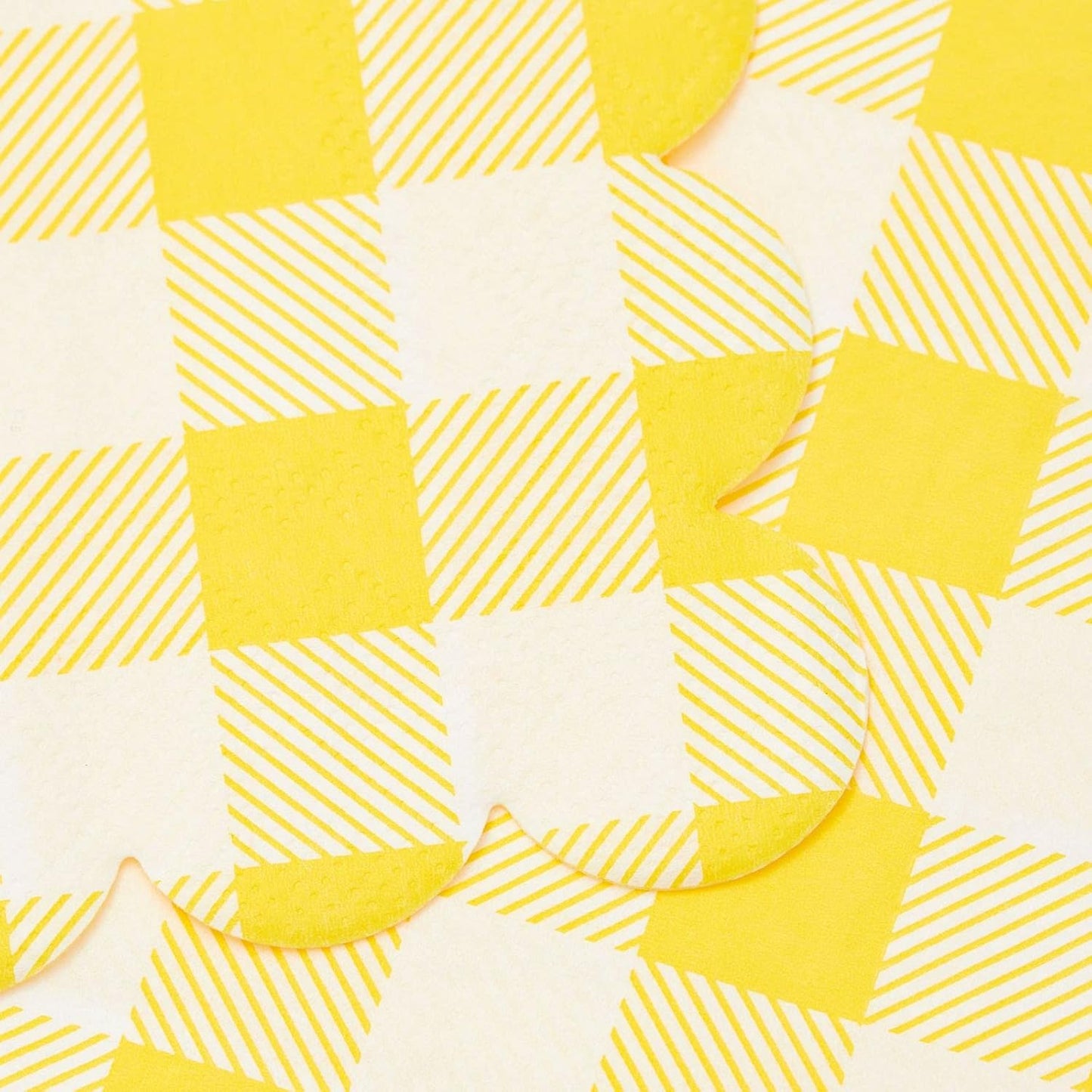 Yellow Plaid Paper Napkins for Birthday Party, Wedding - 6.5 x 6.5 Inch - 100 Pack - Yellow Disposable Checked Napkins