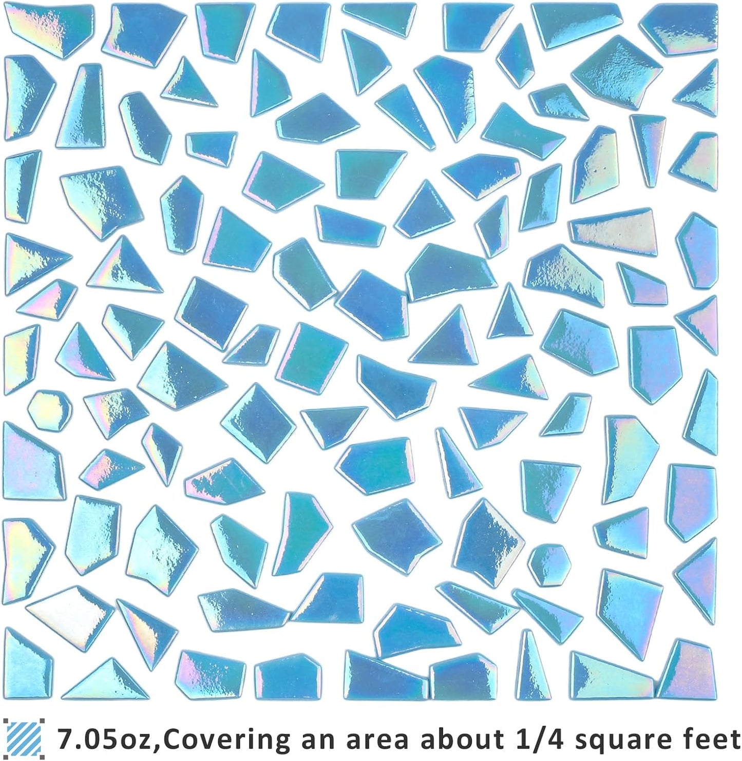 Iridescent Glass Mosaic Tiles for Crafts Bulk,200g Yellow Broken Mosaic Glass Pieces for Garden Crafts Kits,DIY Mosaic Art Decor